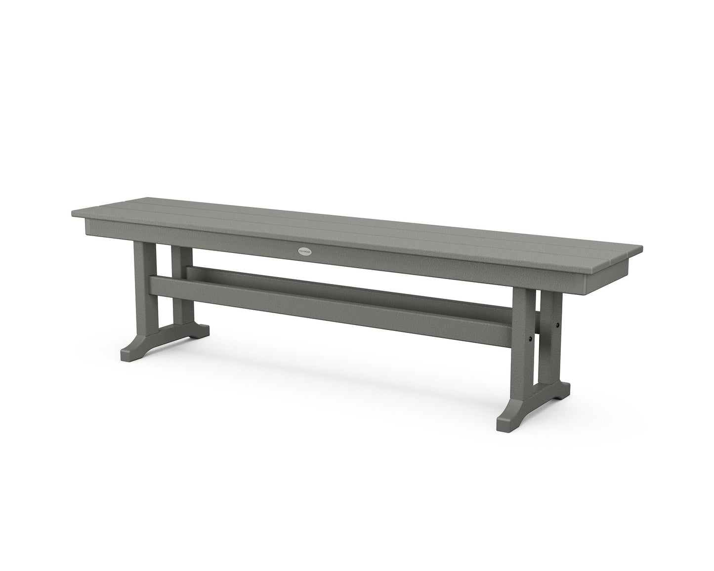 POLYWOOD Farmhouse 65" Side Bench — Slate Grey
