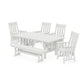POLYWOOD Acadia 6-Piece Dining Set with Bench — Vintage White
