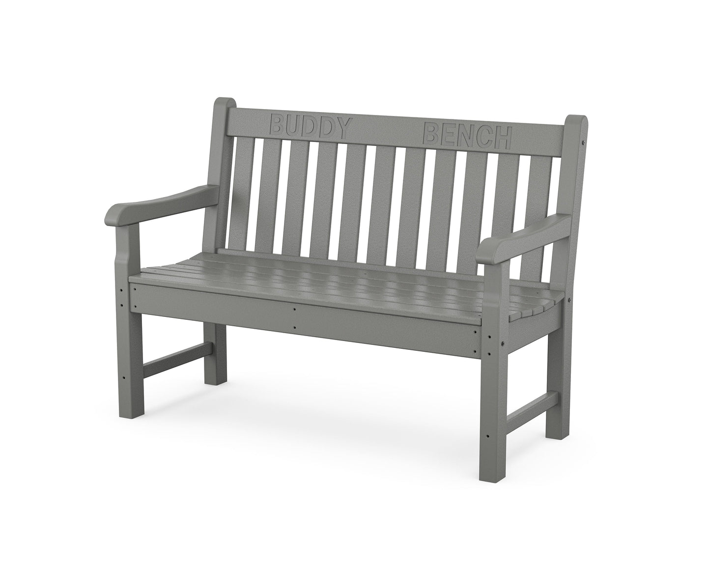 POLYWOOD 48" Buddy Bench — Slate Grey