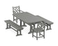POLYWOOD Chippendale 5-Piece Dining Set with Trestle Legs — Slate Grey