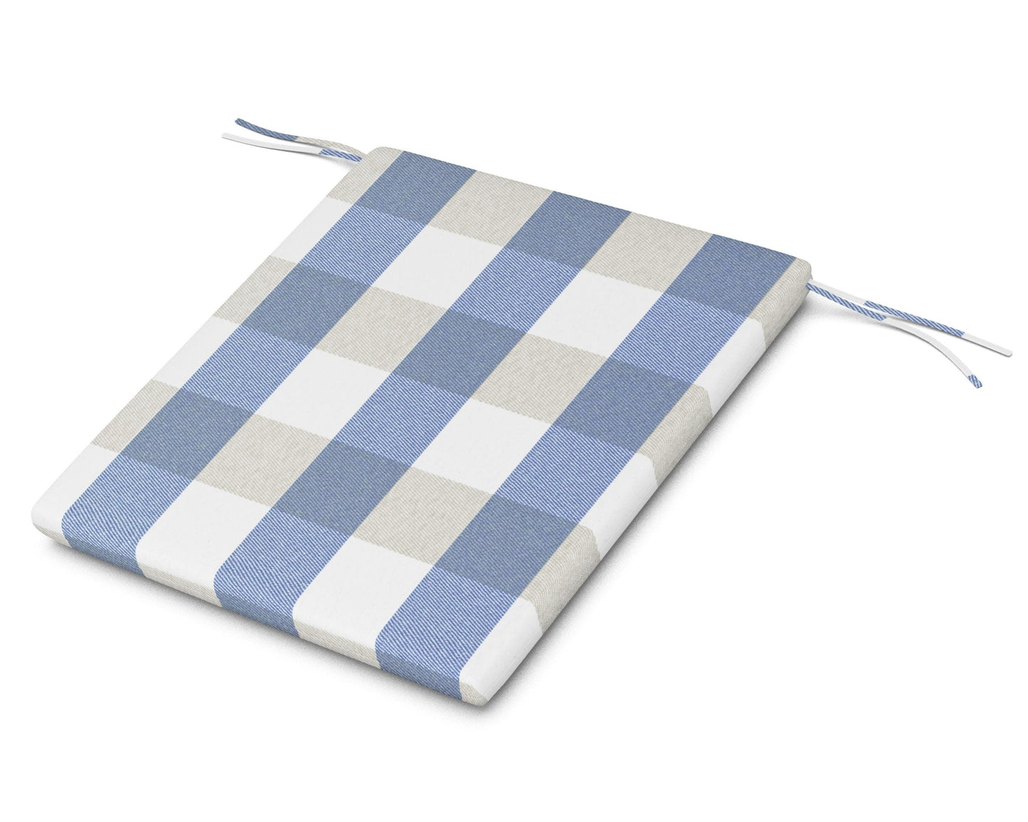 POLYWOOD AL100 Seat Pad — Buffalo Plaid Sky Blue