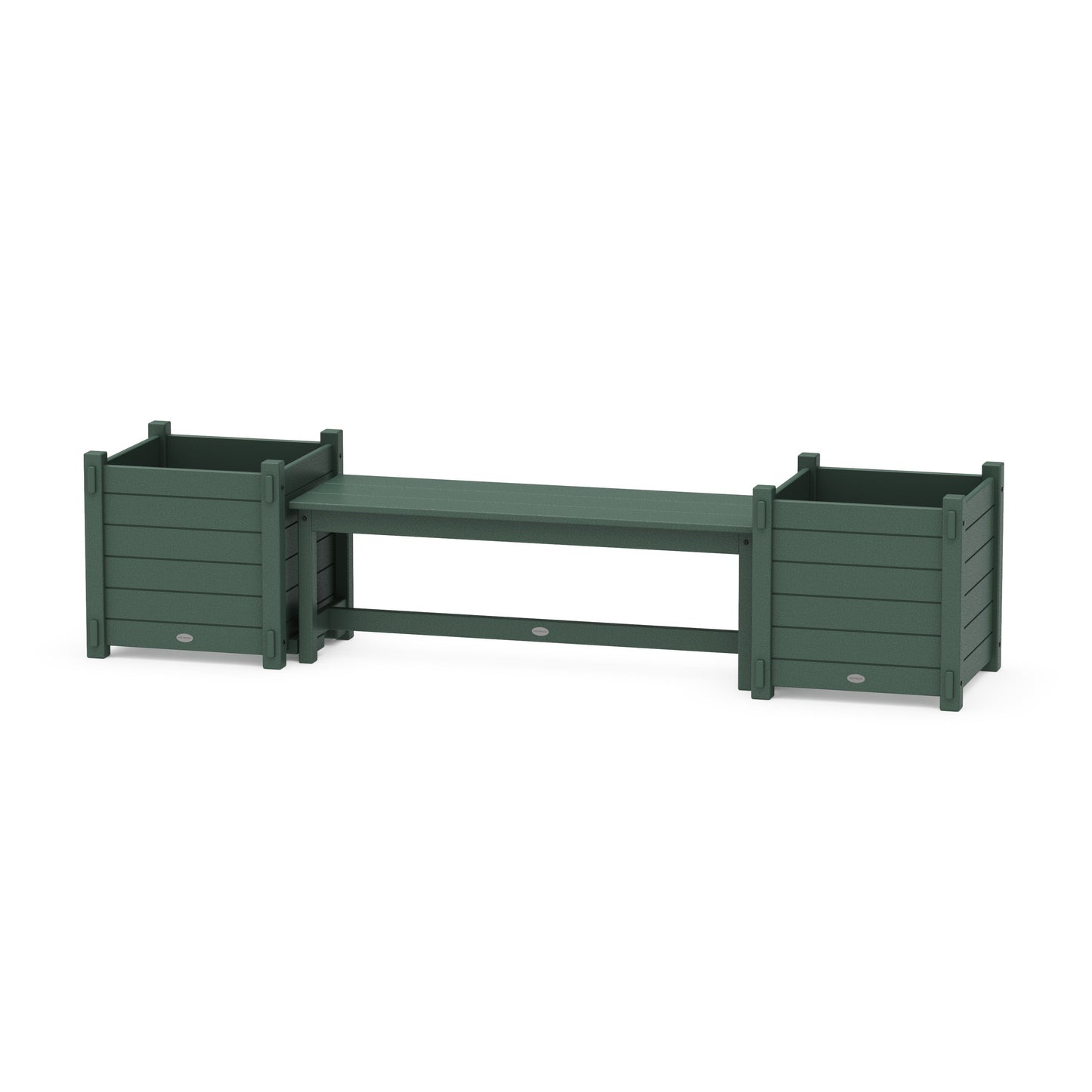 POLYWOOD 48" Nautical Straight Planter Bench Set - Large — Green
