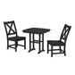 POLYWOOD Braxton Side Chair 3-Piece Dining Set — Black