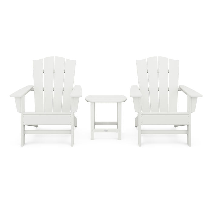 POLYWOOD Wave 3-Piece Adirondack Chair Set with The Crest Chairs in Vintage Finish FREE SHIPPING