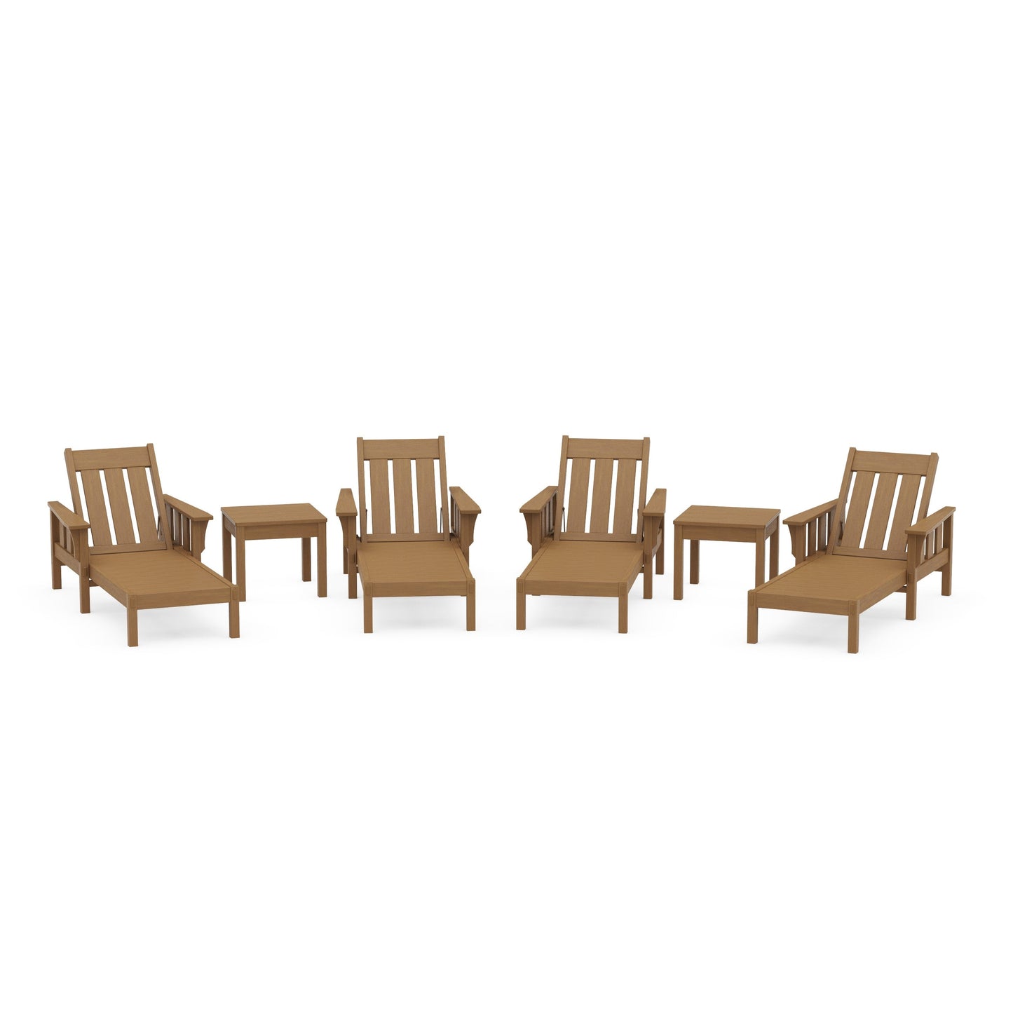 POLYWOOD Acadia 6-Piece Chaise Set — Natural