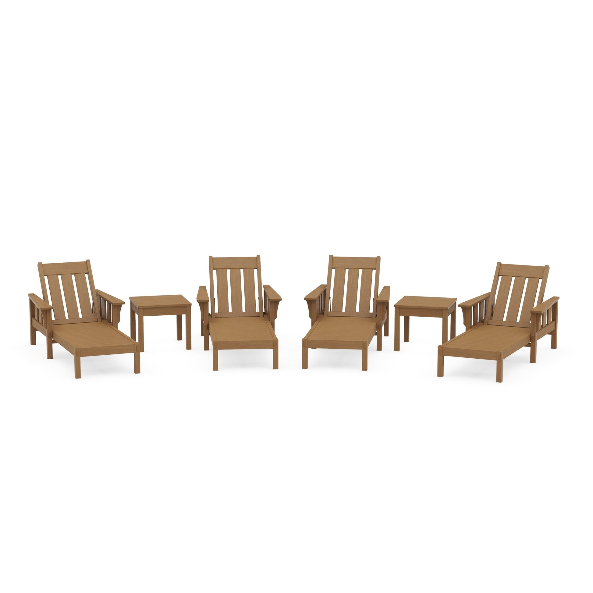 POLYWOOD Acadia 6-Piece Chaise Set — Natural