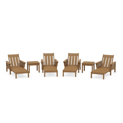 POLYWOOD Acadia 6-Piece Chaise Set — Natural