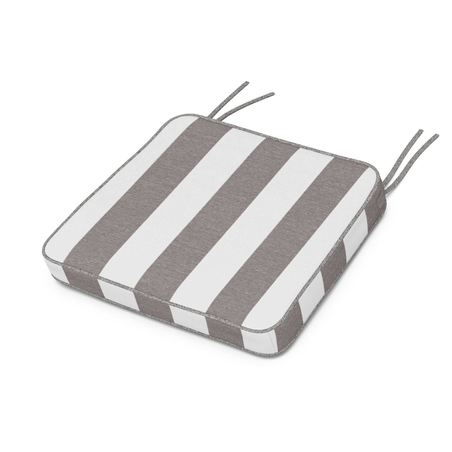 POLYWOOD Chinoiserie Arm Chair Seat Cushion — Cabana Stripe Grey Mist