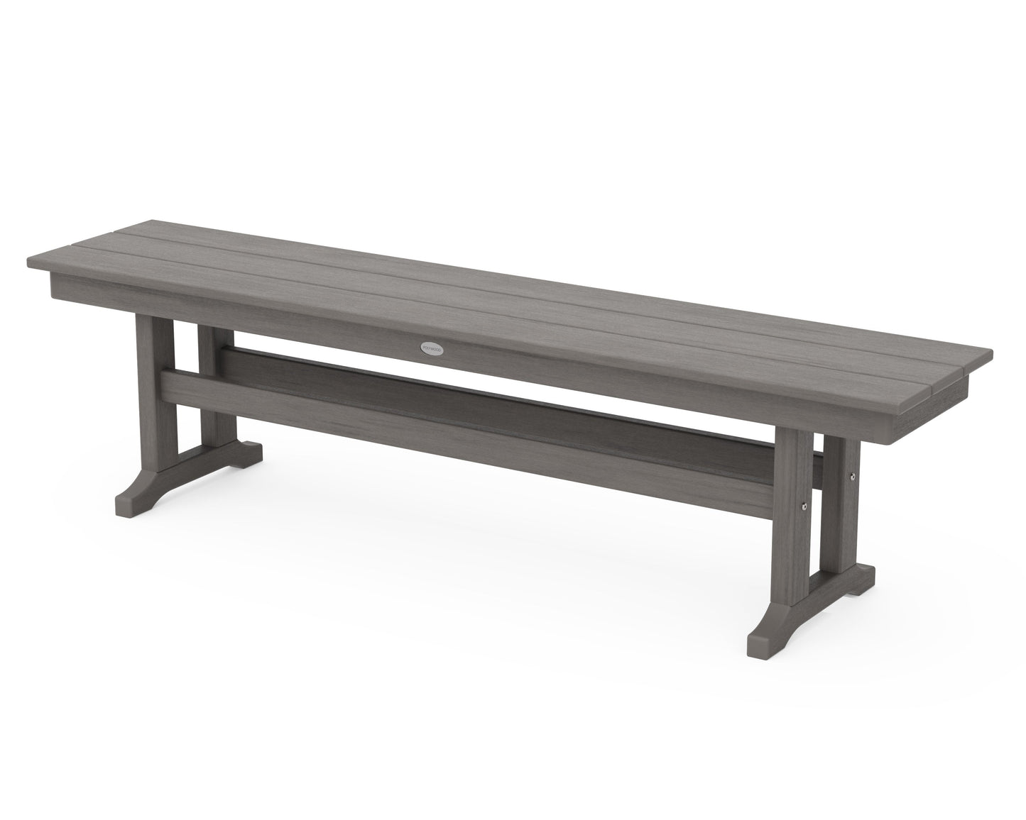 POLYWOOD Farmhouse 65" Side Bench — Driftwood
