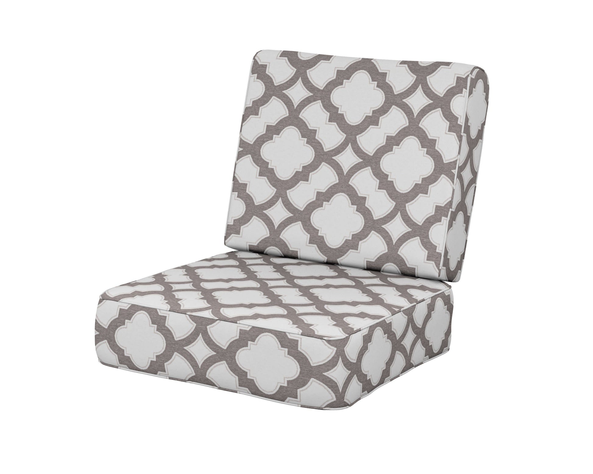 POLYWOOD Ateeva Harbour Seat and Back Cushion — Trellis Grey Mist