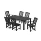 POLYWOOD Chinoiserie 7-Piece Parsons Dining Set — Black