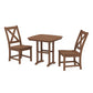 POLYWOOD Braxton Side Chair 3-Piece Dining Set — Teak