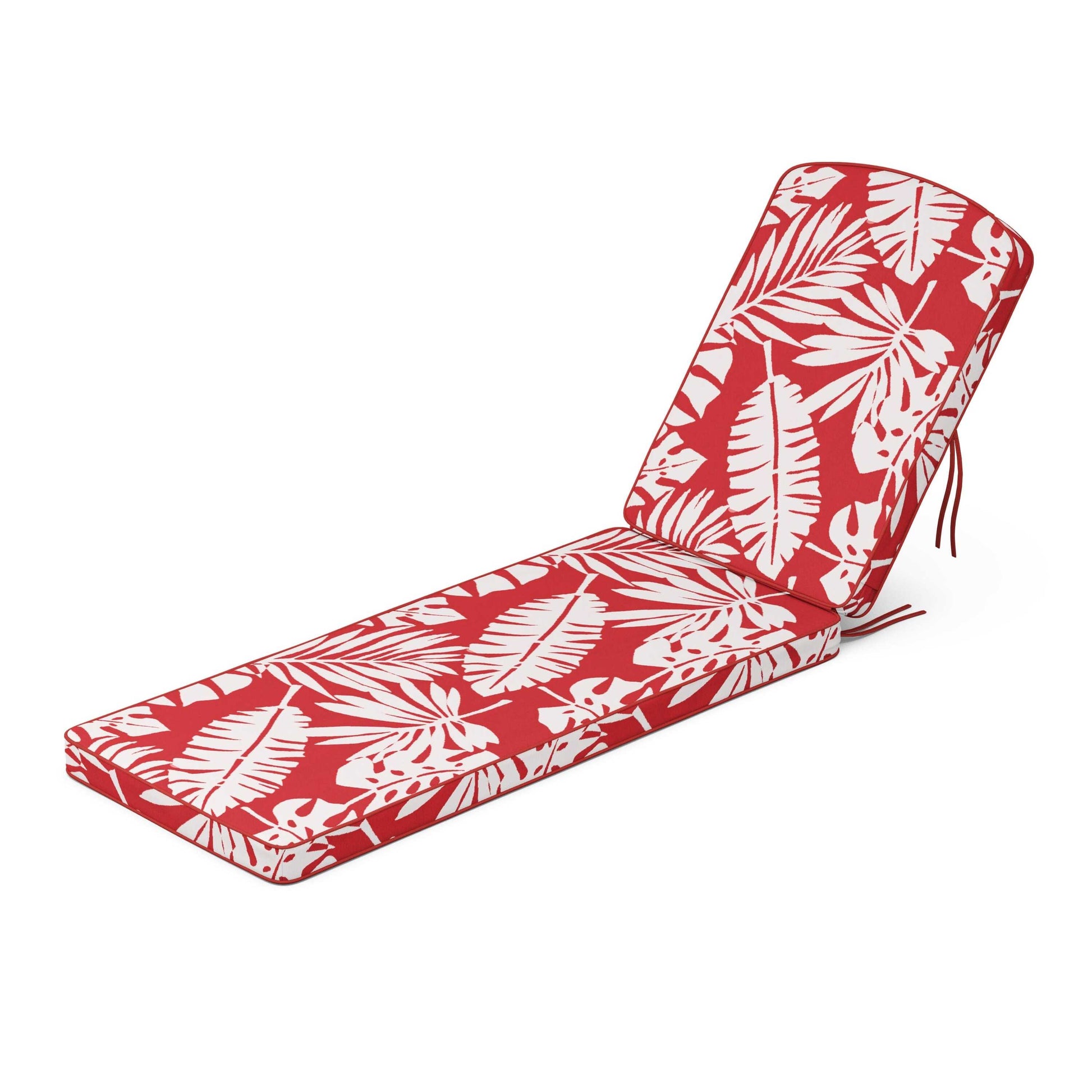 POLYWOOD Chinoiserie Chaise Cushion — Leaf Crimson