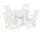 POLYWOOD Braxton 5-Piece Farmhouse Dining Set With Trestle Legs — Vintage White