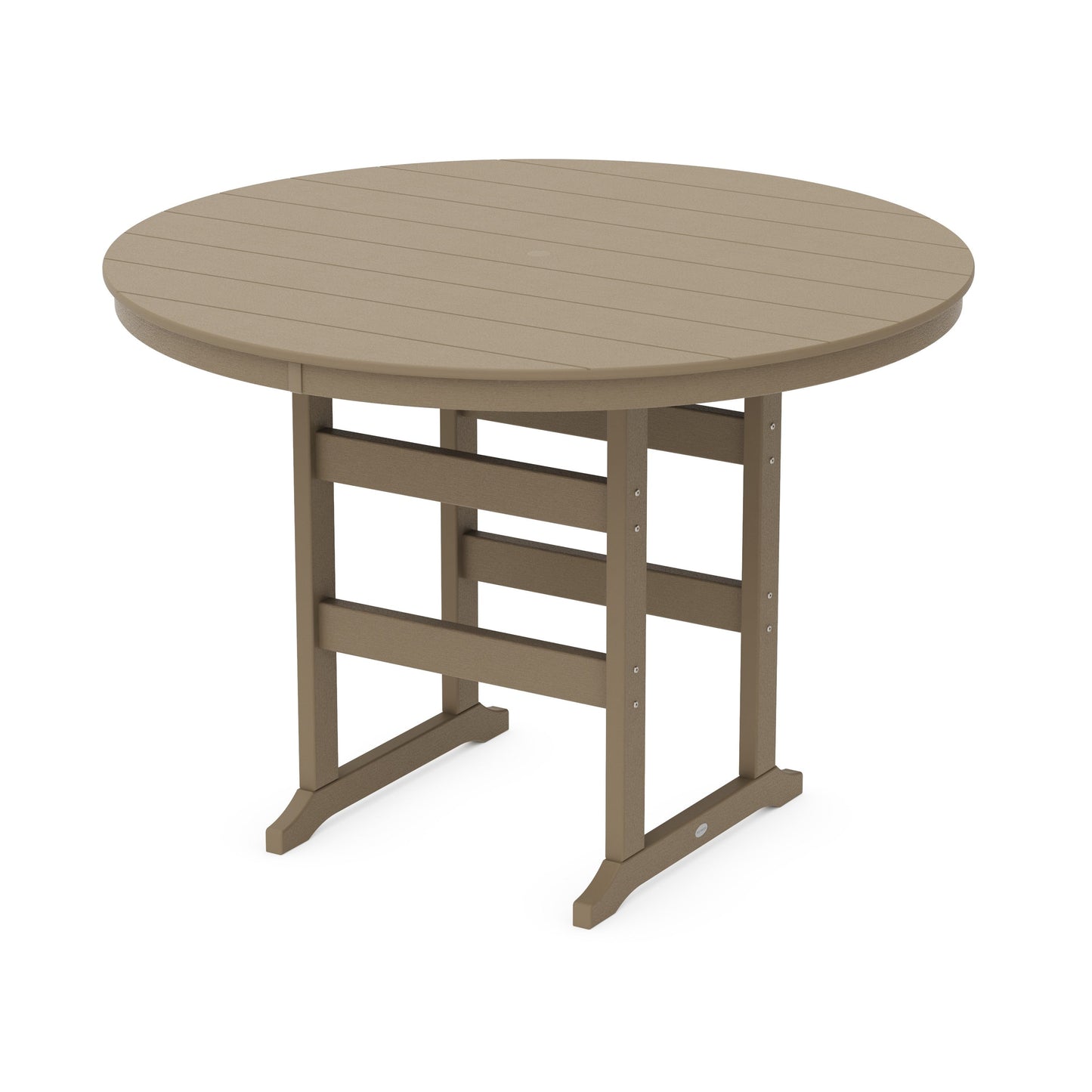 POLYWOOD 60" Round Farmhouse Bar Table — Vintage Sahara