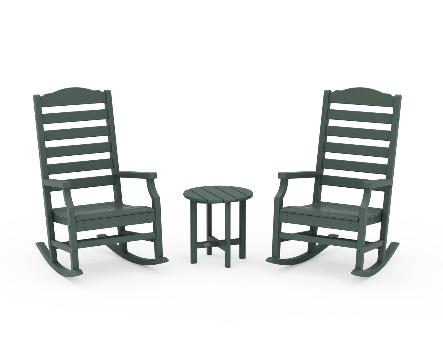POLYWOOD Savannah 3-Piece Rocking Chair Set — Green
