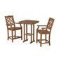 POLYWOOD Chinoiserie 3-Piece Counter Set — Teak
