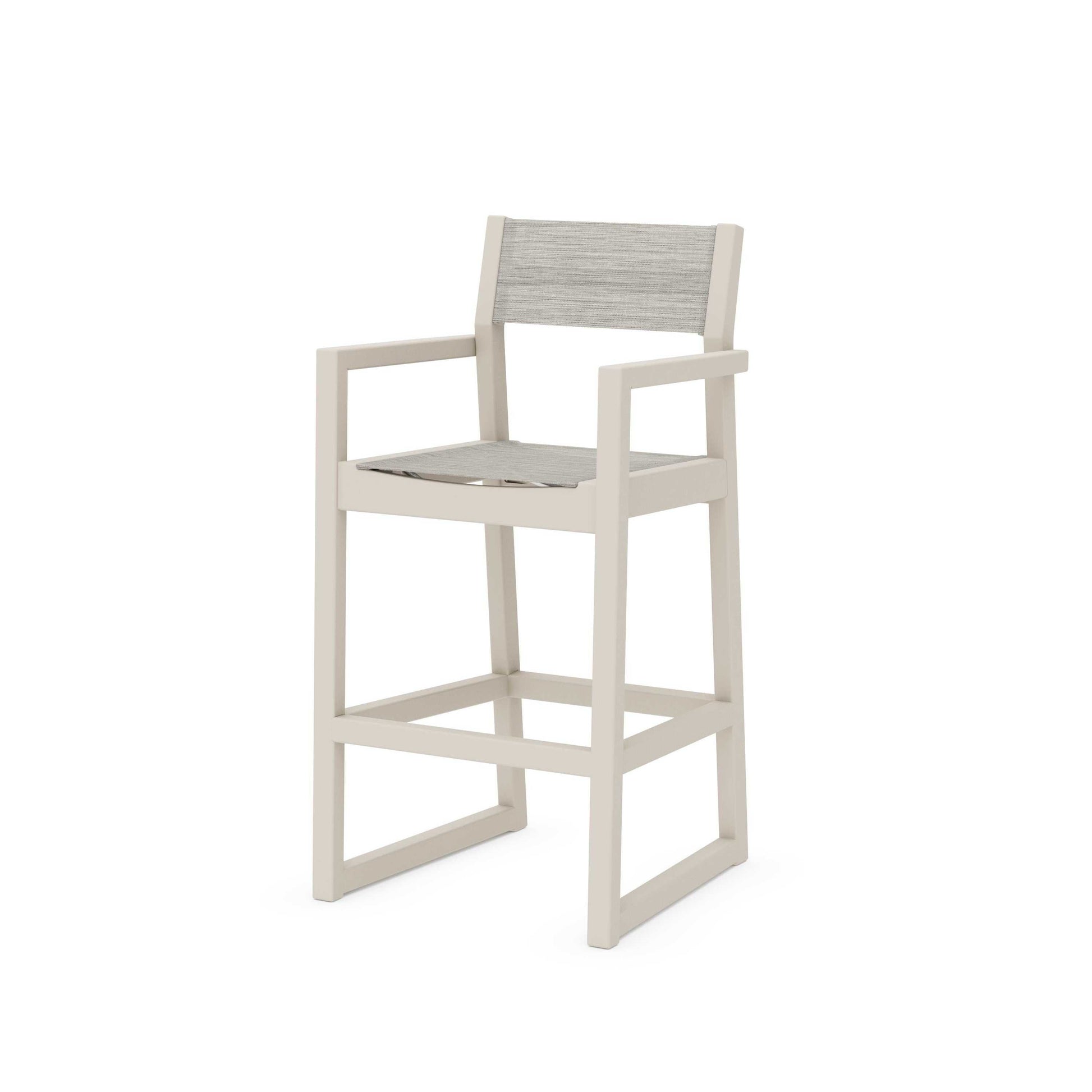 POLYWOOD EDGE Sling Bar Arm Chair — Sand / Birch Sling