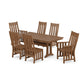 POLYWOOD Acadia 7-Piece Farmhouse Dining Set with Trestle Legs — Teak