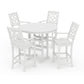 POLYWOOD Chinoiserie 5-Piece Round Farmhouse Bar Set — White