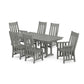 POLYWOOD Acadia 7-Piece Farmhouse Dining Set — Slate Grey