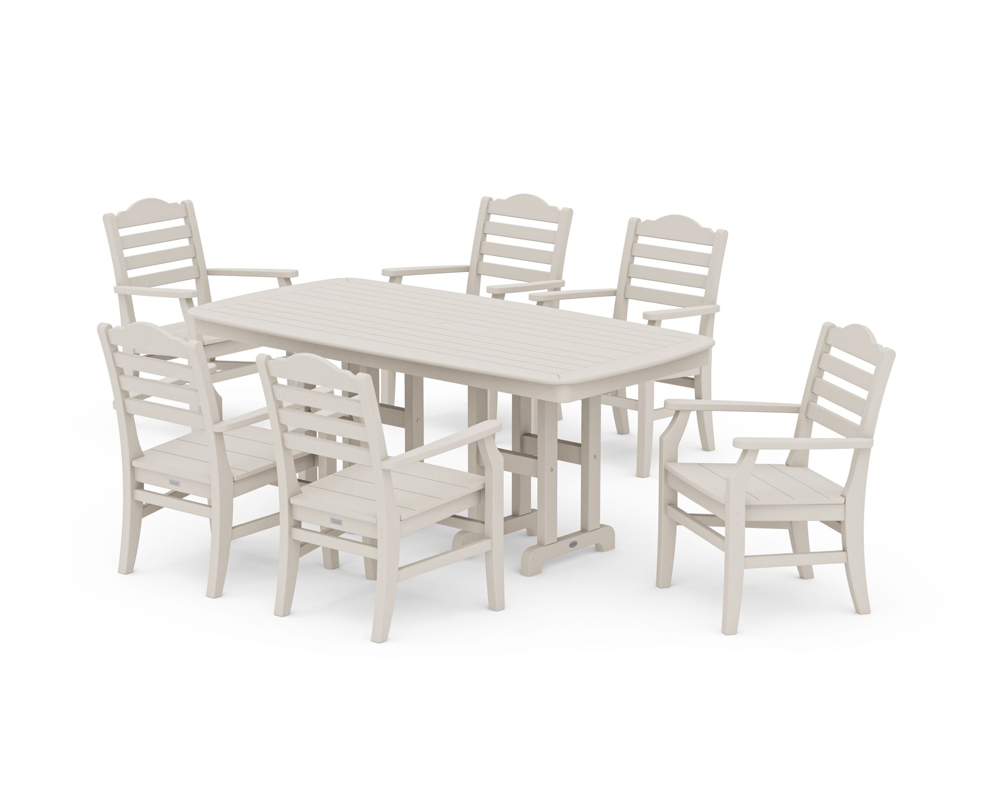 POLYWOOD Savannah Arm Chair 7-Piece Dining Set — Sand