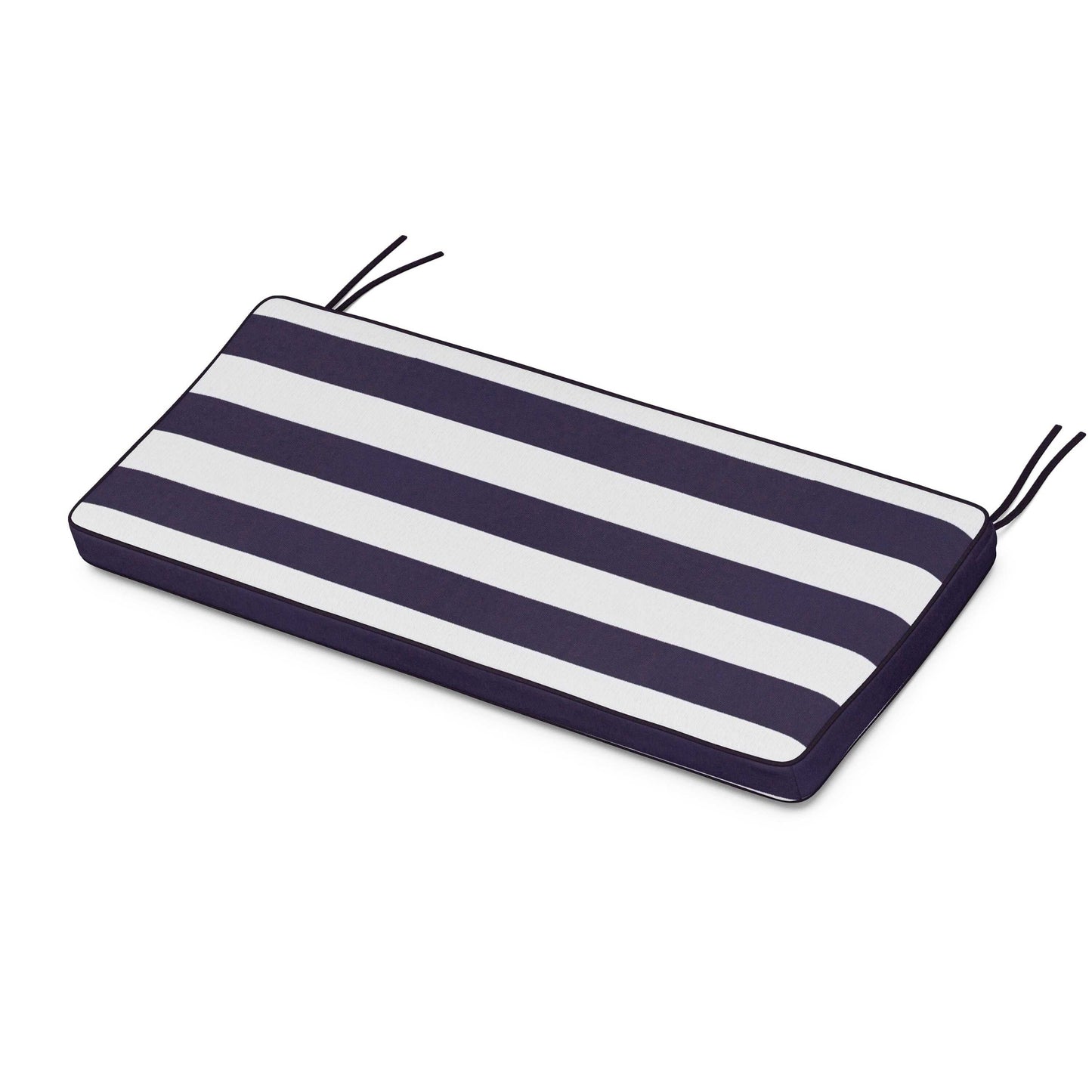 POLYWOOD Chinoiserie Bench Seat Cushion — Cabana Stripe Navy
