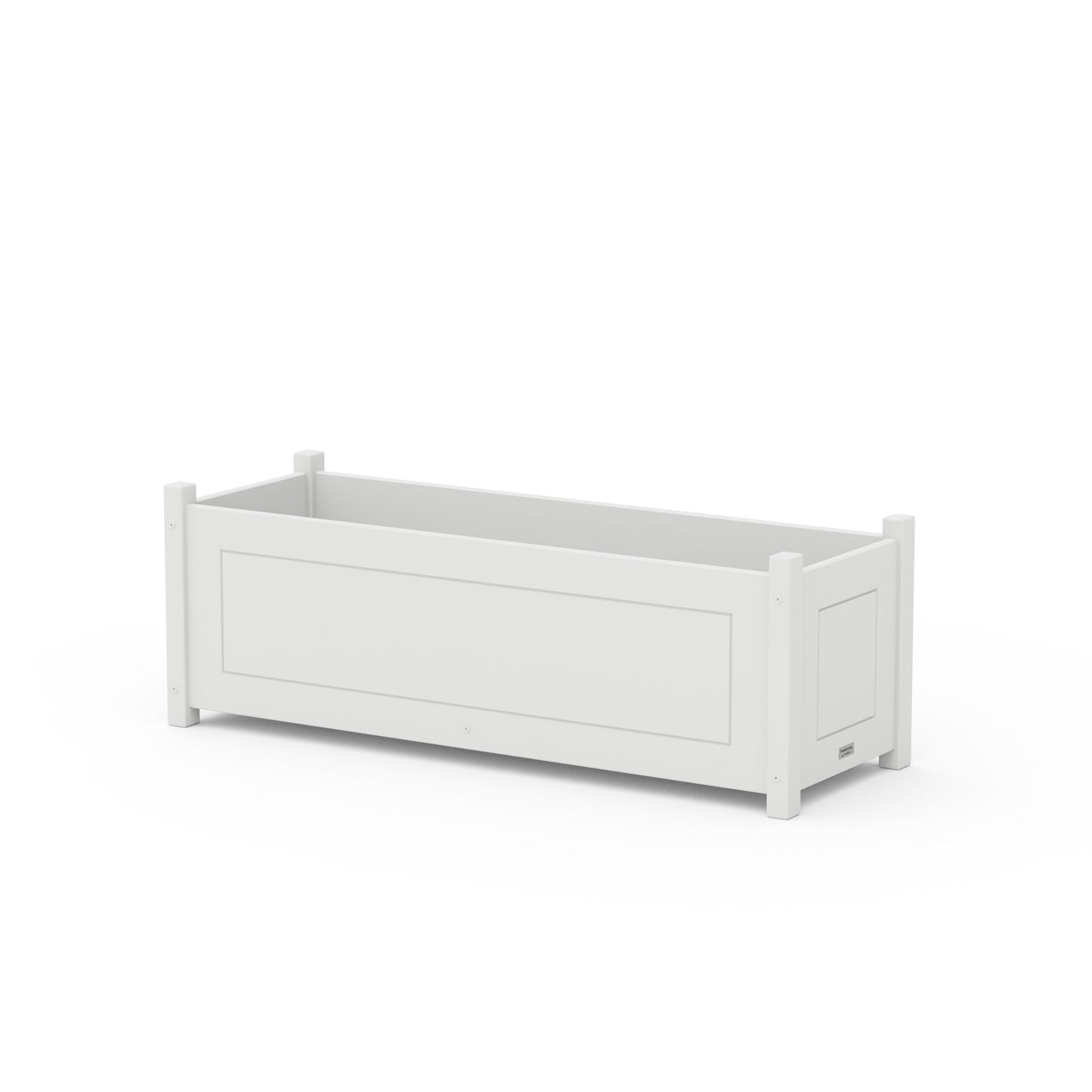 POLYWOOD Country Living Rectangle Triple Planter Box — White