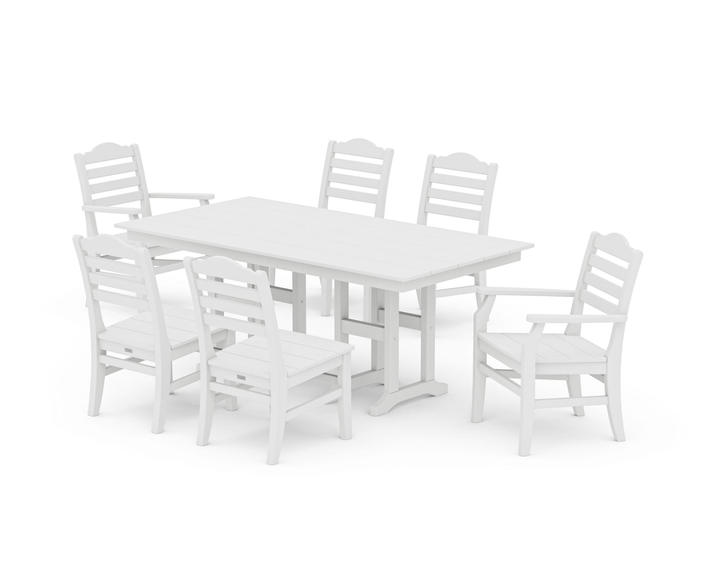 POLYWOOD Savannah 7-Piece Farmhouse Dining Set — White