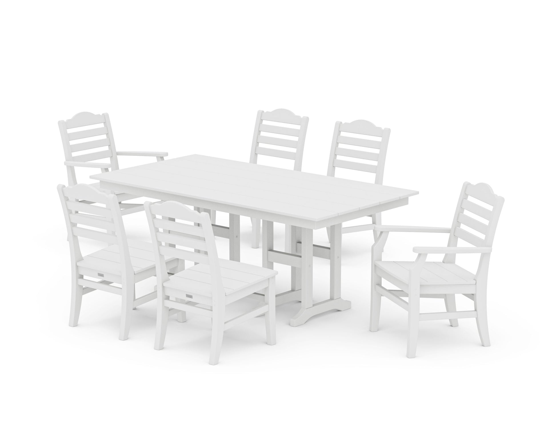 POLYWOOD Savannah 7-Piece Farmhouse Dining Set — White
