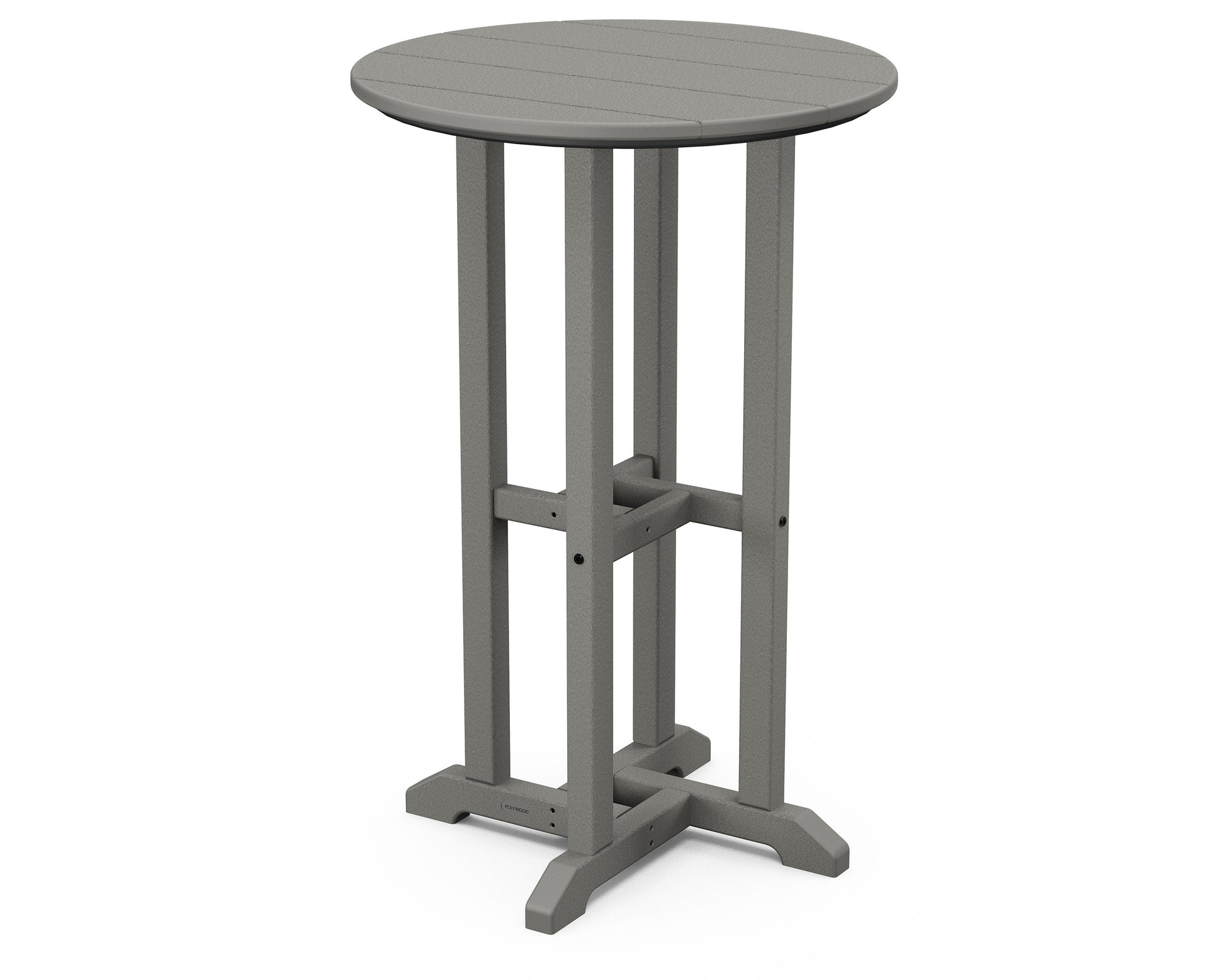 POLYWOOD 24" Round Farmhouse Counter Bistro Table — Slate Grey