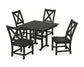 POLYWOOD Braxton Side Chair 5-Piece Farmhouse Dining Set — Black