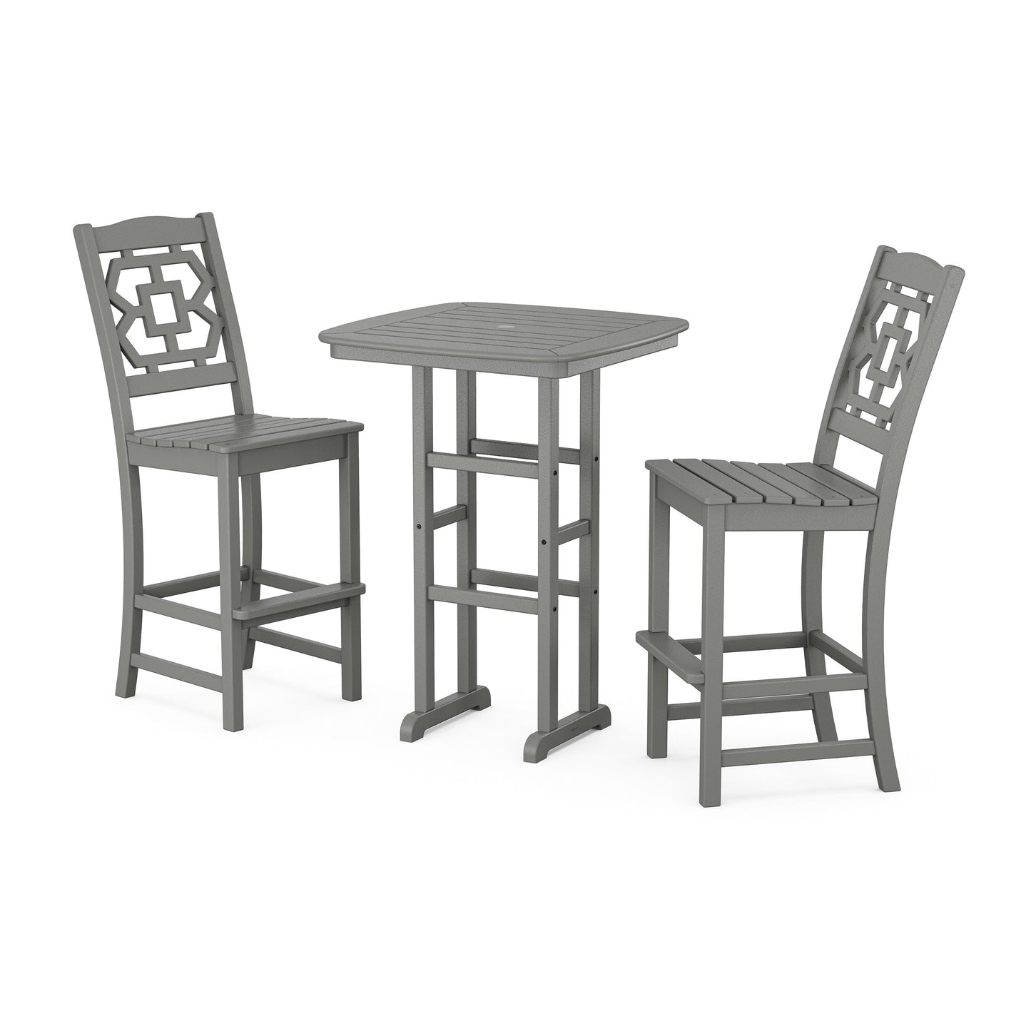 POLYWOOD Chinoiserie 3-Piece Bar Set — Slate Grey