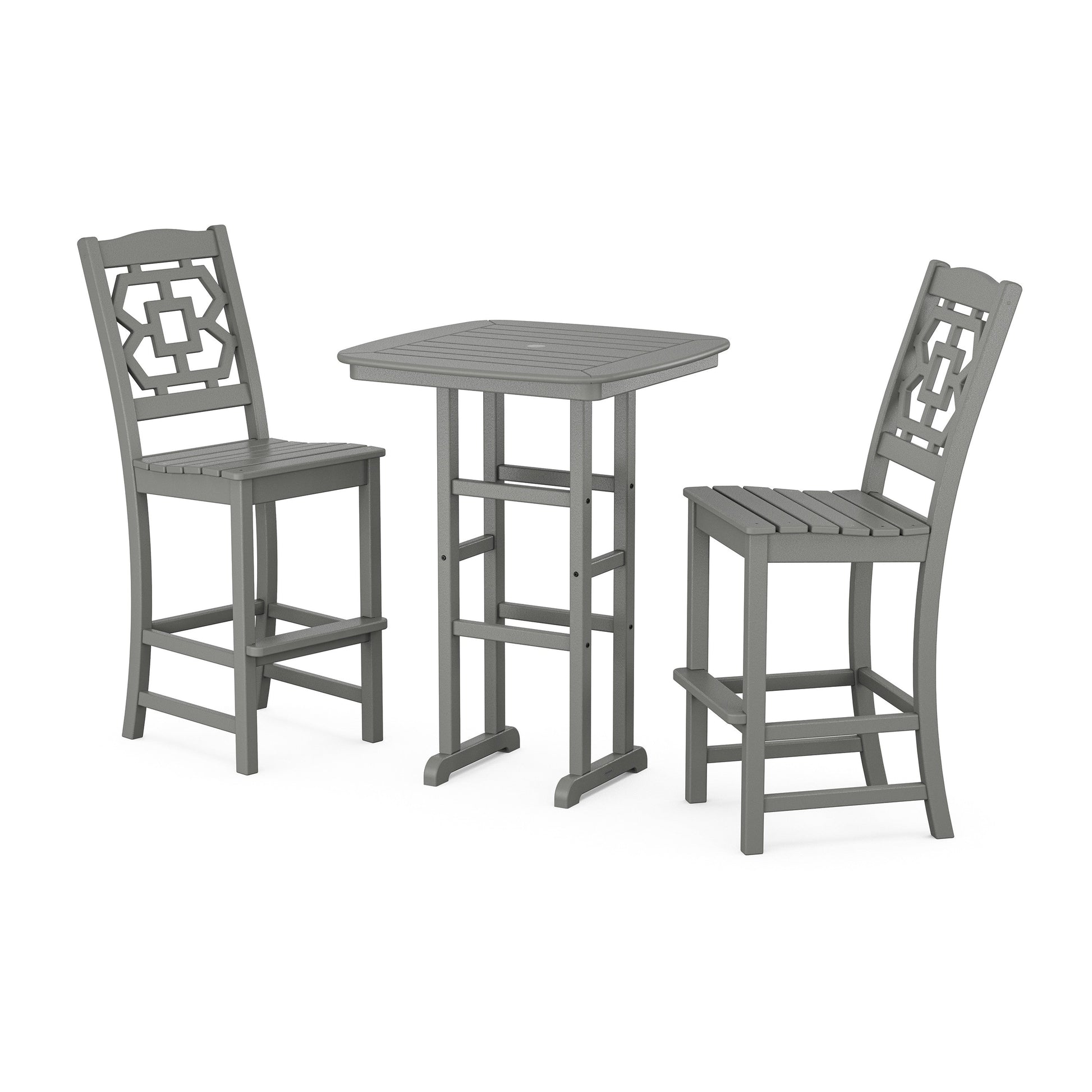 POLYWOOD Chinoiserie 3-Piece Bar Set — Slate Grey