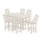 POLYWOOD Chinoiserie Arm Chair 7-Piece Farmhouse Bar Set — Sand