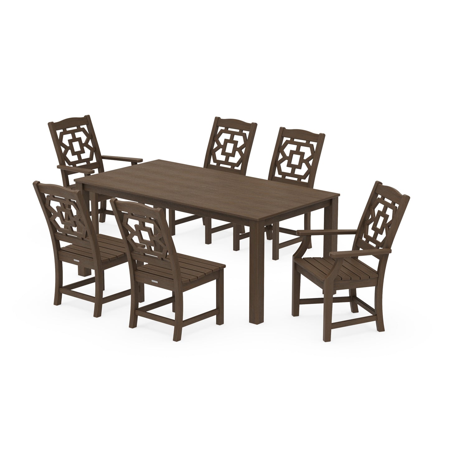 POLYWOOD Chinoiserie 7-Piece Parsons Dining Set — Kona