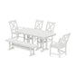 POLYWOOD Braxton 6-Piece Dining Set with Bench — Vintage White