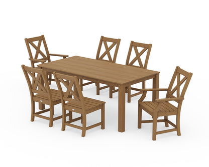 POLYWOOD Braxton 7-Piece Parsons Dining Set — Natural
