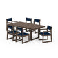POLYWOOD EDGE Sling 7-Piece Dining Set — Kona / Navy Blue Sling