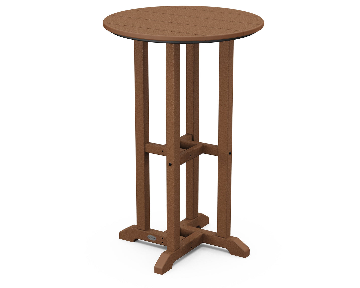 POLYWOOD 24" Round Farmhouse Counter Bistro Table — Teak