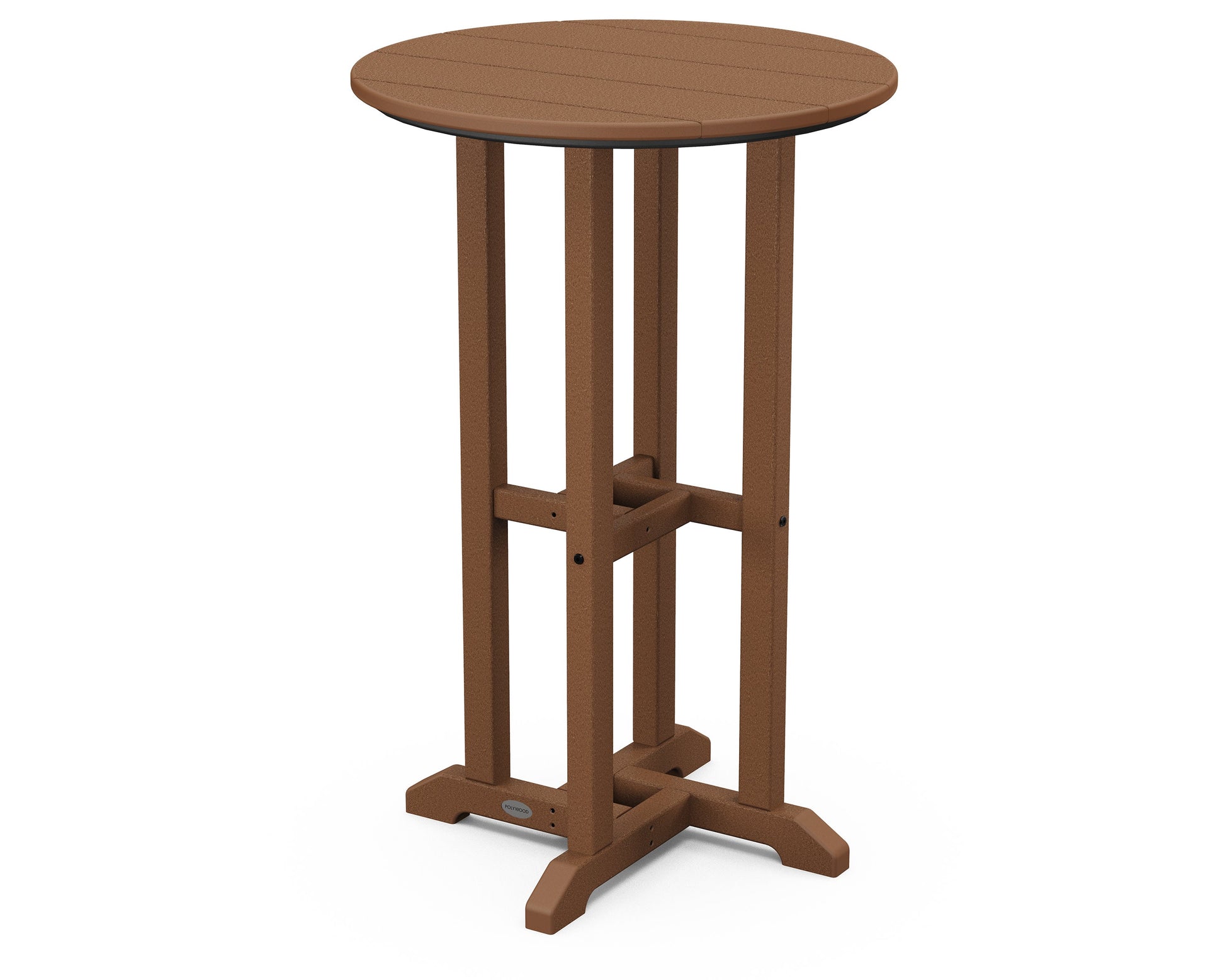 POLYWOOD 24" Round Farmhouse Counter Bistro Table — Teak