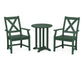 POLYWOOD Braxton 3-Piece Round Bistro Dining Set — Green