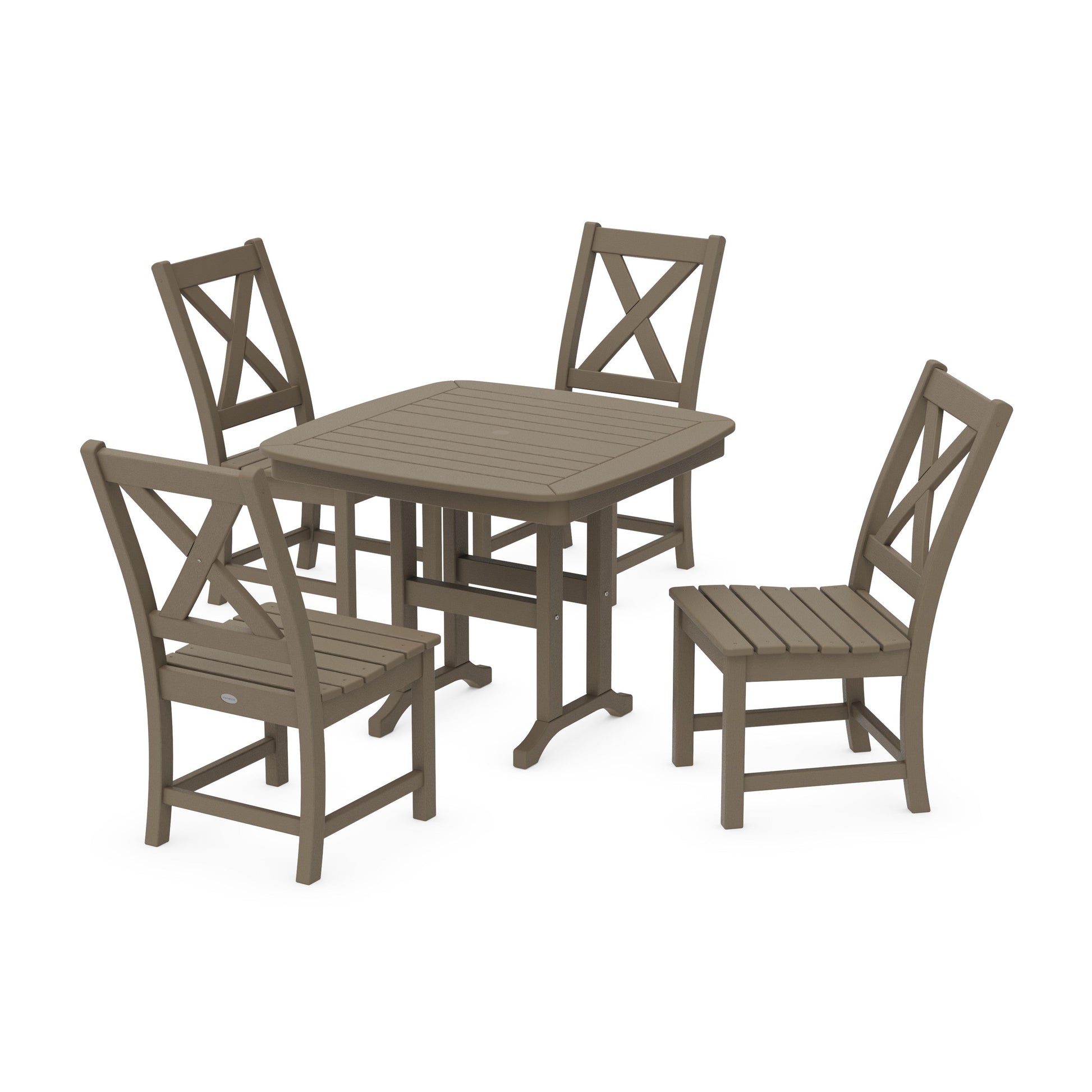POLYWOOD Braxton Side Chair 5-Piece Dining Set — Vintage Sahara