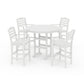 POLYWOOD Savannah 5-Piece Round Farmhouse Bar Set — White