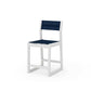 POLYWOOD EDGE Sling Counter Side Chair — Vintage White / Navy Blue Sling