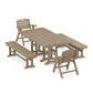 POLYWOOD Nautical Lowback 5-Piece Farmhouse Dining Set with Benches — Vintage Sahara