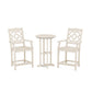 POLYWOOD Chinoiserie 3-Piece Farmhouse Bistro Counter Set — Sand