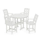 POLYWOOD Chinoiserie 5-Piece Round Farmhouse Counter Set — Vintage White