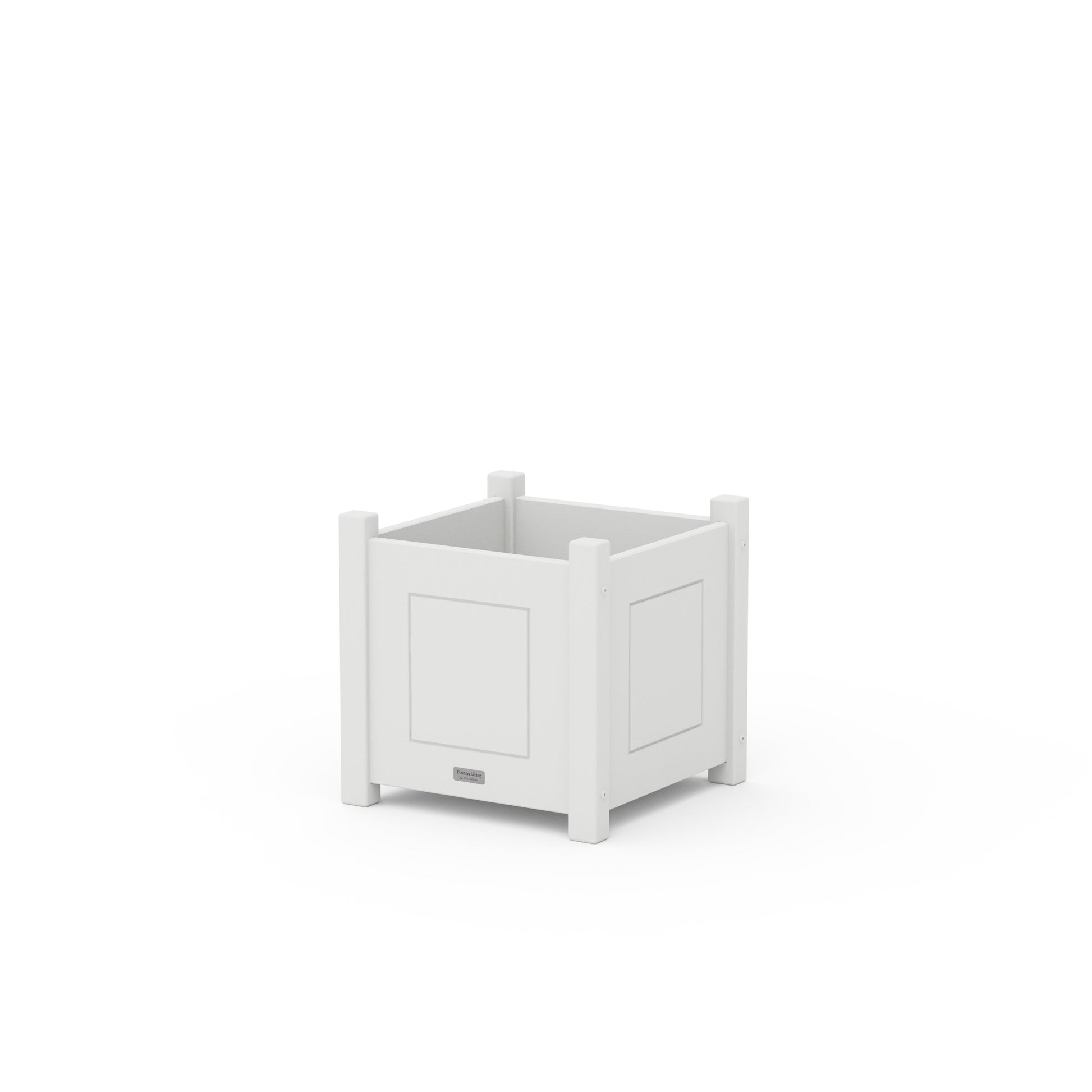 POLYWOOD Country Living Square Planter Box — White