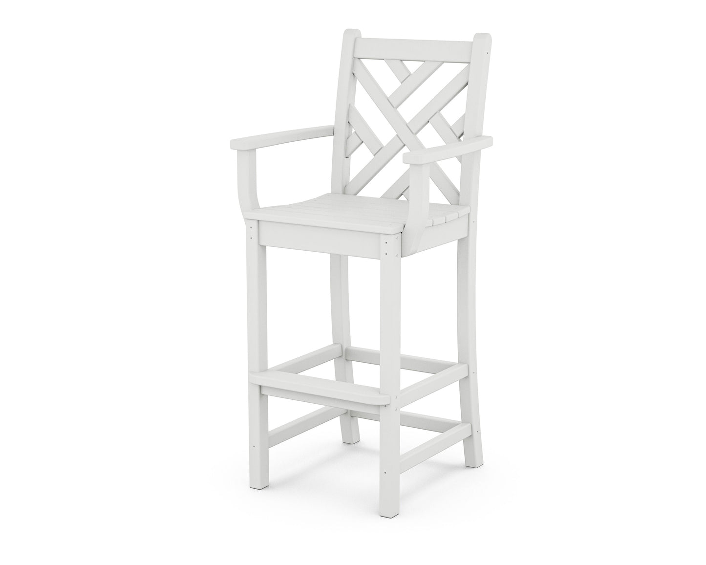 POLYWOOD Chippendale Bar Arm Chair — White